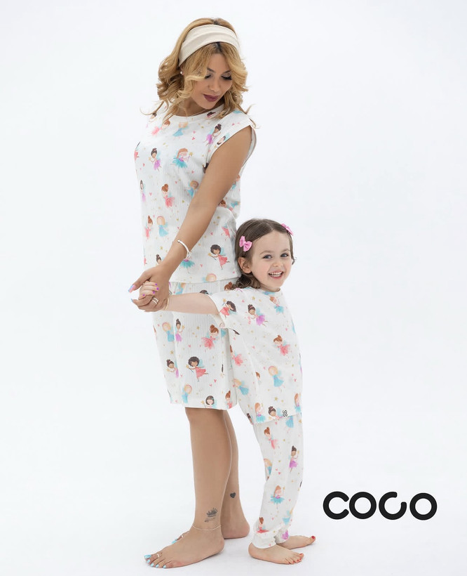 ست تیشرت و شلوار کبریتی در همه رده های سنی یکسال تا بزرگسال برند coco