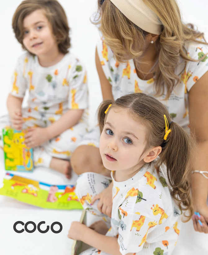 ست تیشرت و شلوار کبریتی در همه رده های سنی یکسال تا بزرگسال برند coco
